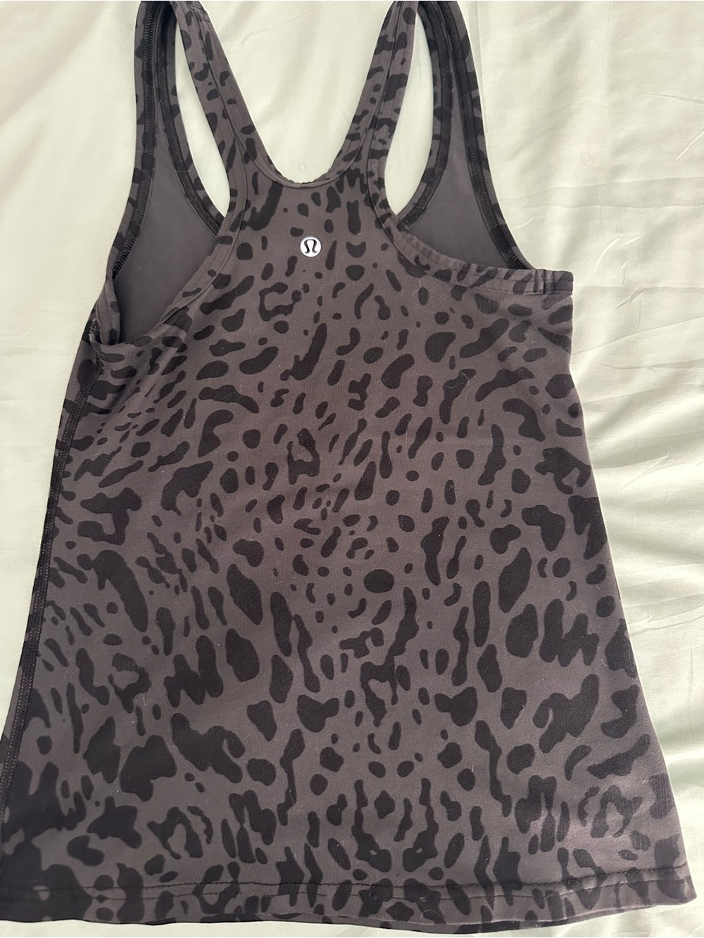 lululemon athletica Black and Gray Leopard-Print Racerback Tank